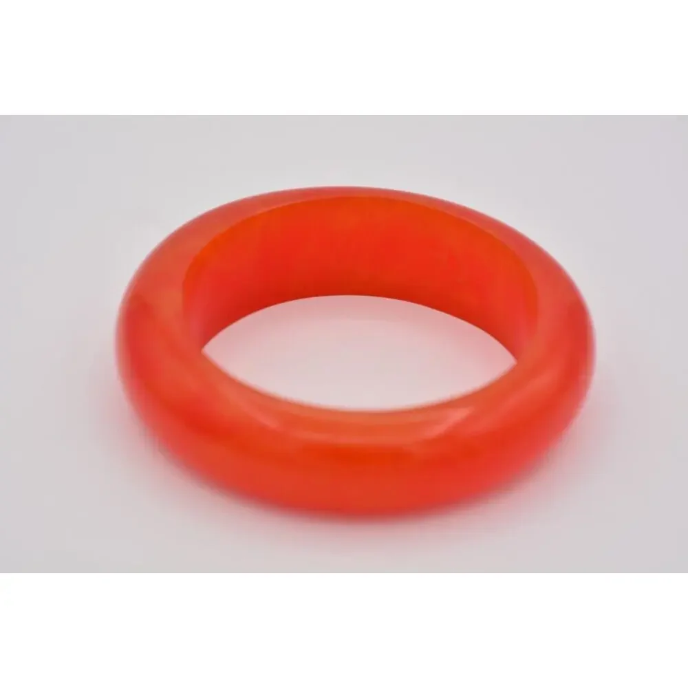Vintage Bakelite Bangle Bracelet Lucite Chunky Burnt Orange Rust Bold 1980s Bin4